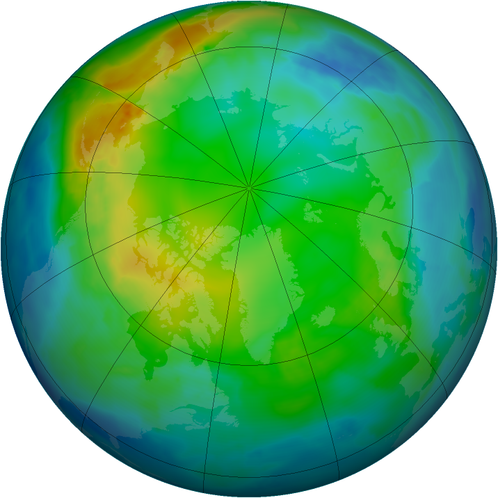 Arctic ozone map for 15 November 2010